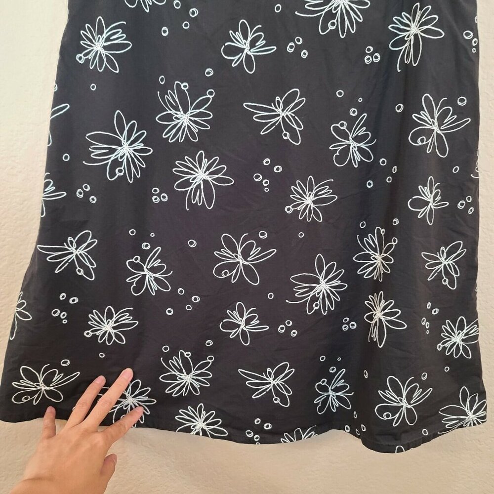 Rafaella Skirt Womens Size 6 Black White Floral A-line Casual Summer Work Office - Picture 4 of 12
